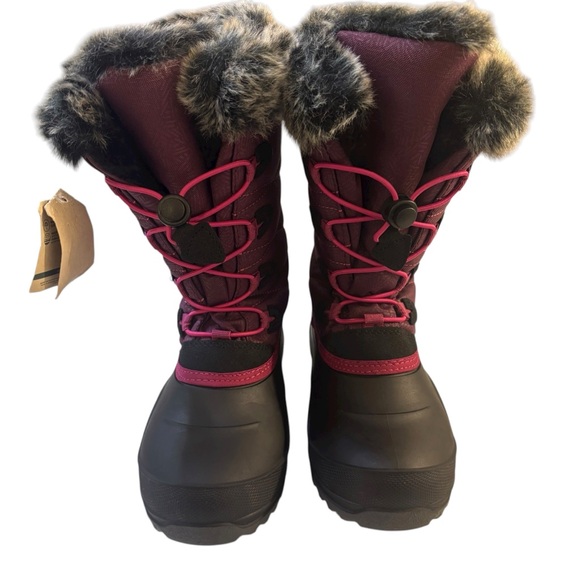 Kamik Other - Kamik Girl’s Fur-Lined Vegan Winter Snow Outdoor Boots - Black and Pink Size 4